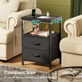 Huuger adjustable feet keep the nightstand level on uneven floors.
