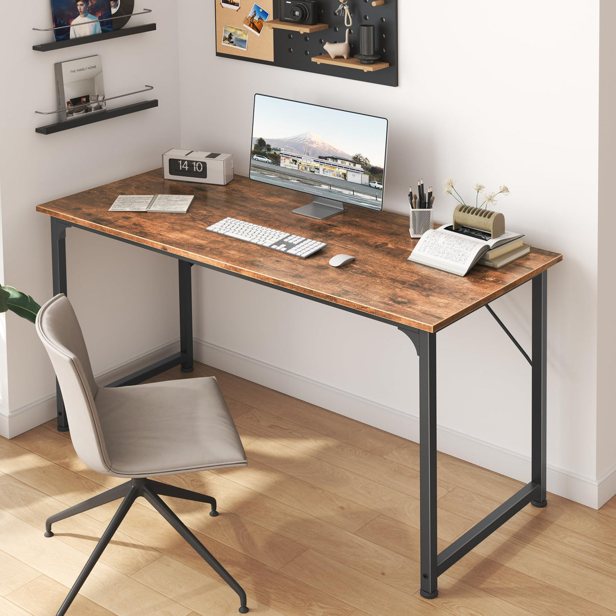 Huuger desk black finish complements contemporary interiors