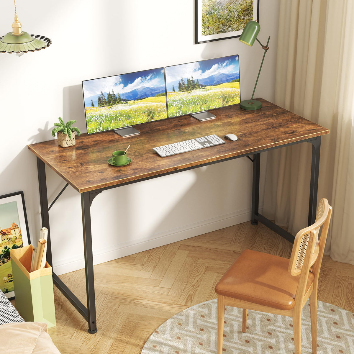 Huuger desk grey finish matches modern spaces
