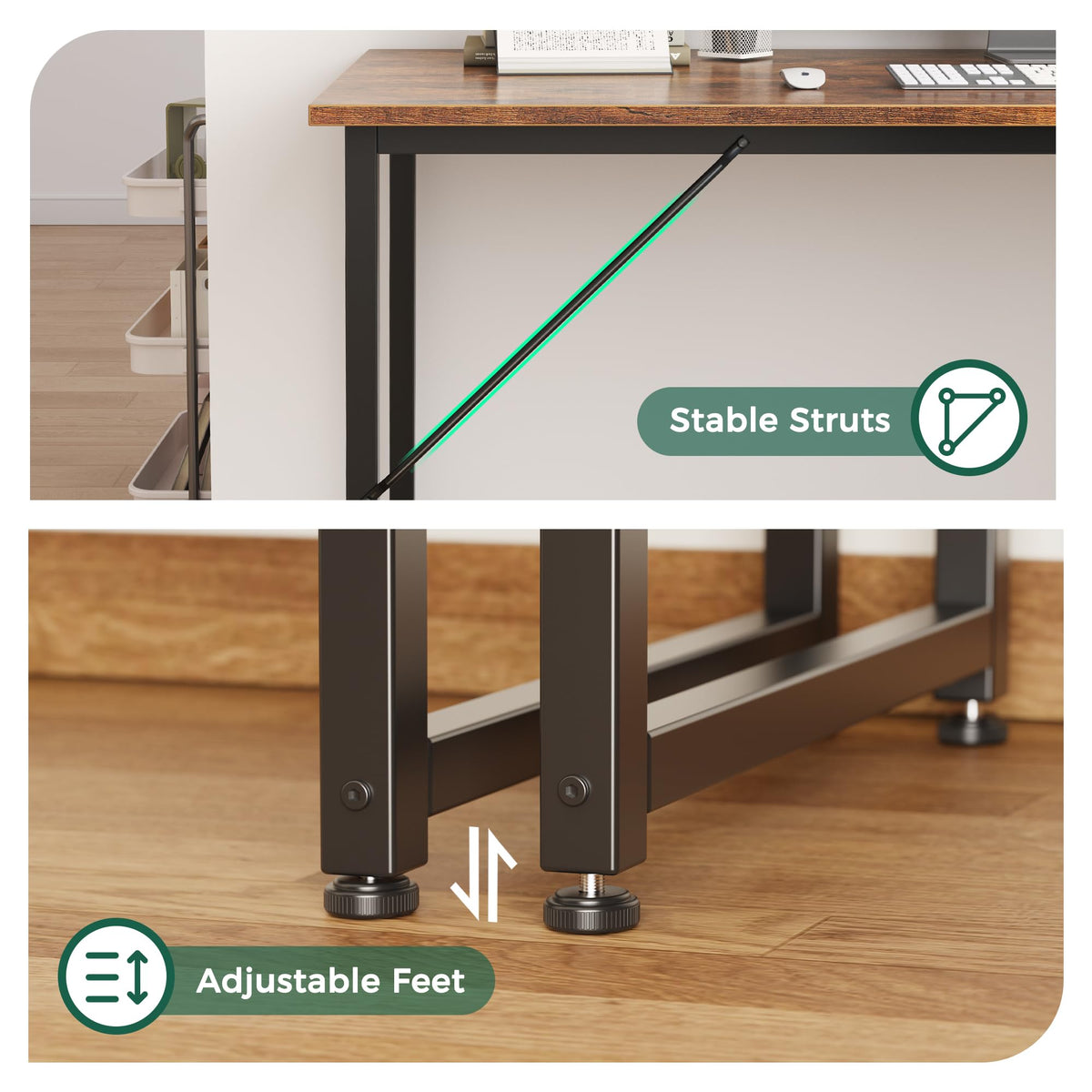 Huuger desk with easy assembly instructions and included tools