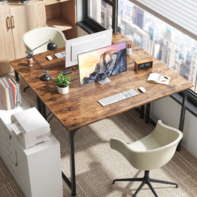 Huuger desk with sturdy metal frame provides stable support