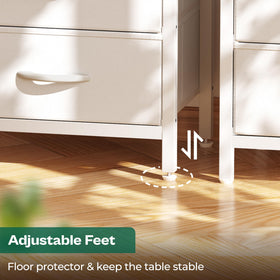 Huuger end table in white for versatile bedroom storage.
