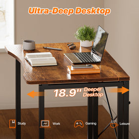 Huuger folding desk with 18mm steel legs, sturdy support and stability