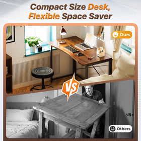 Huuger folding desk shows sturdy 18mm steel legs and stability