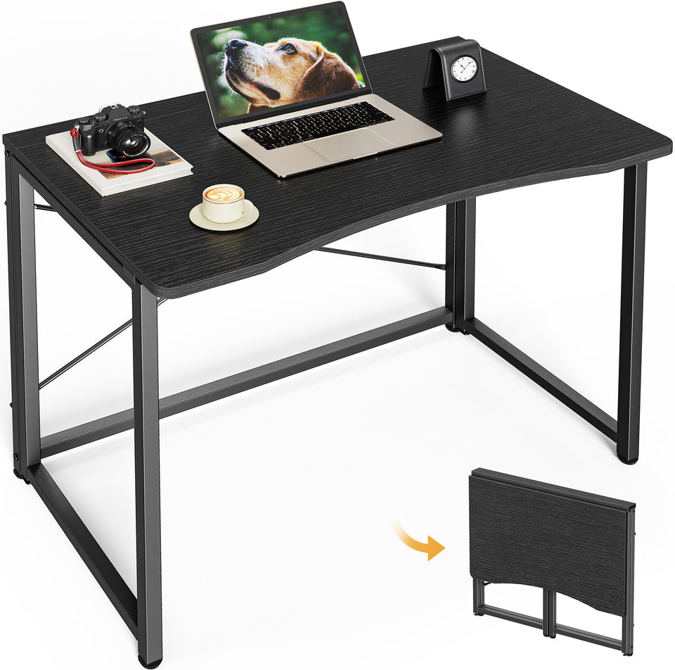 Huuger folding desk in compact space shows space saving for small rooms