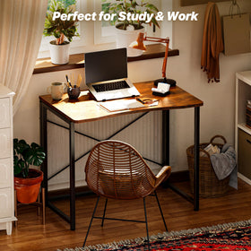 Huuger folding desk doubles as a dining surface in living room