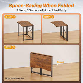 Huuger folding desk easy assembly with included tools and quick setup