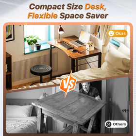 Huuger folding desk extended desktop, ample space for laptop and notes