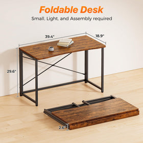 Fold and store Huuger desk quickly to reclaim floor space