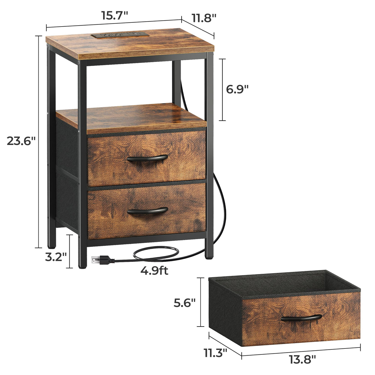 Huuger multi-use table placement beside sofa or bed for versatile use.