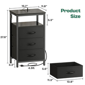 Huuger night stand compact bedside table suitable for small rooms.