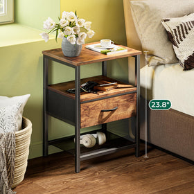 Huuger night stand with mesh shelf shown for easy display and access