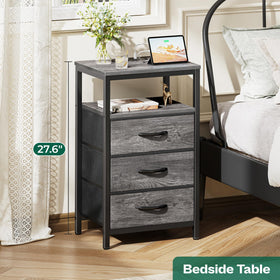 Huuger nightstand 27-6 inch height for easy reach and accessible essentials