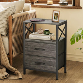 Huuger nightstand with adjustable feet keeps it steady on uneven floors