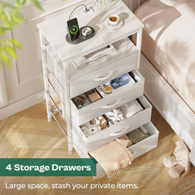 Huuger nightstand adjustable feet stabilize on uneven floors.