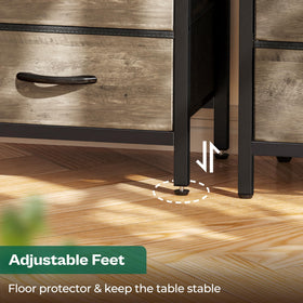 Huuger nightstand complements bedroom décor with its oak finish.