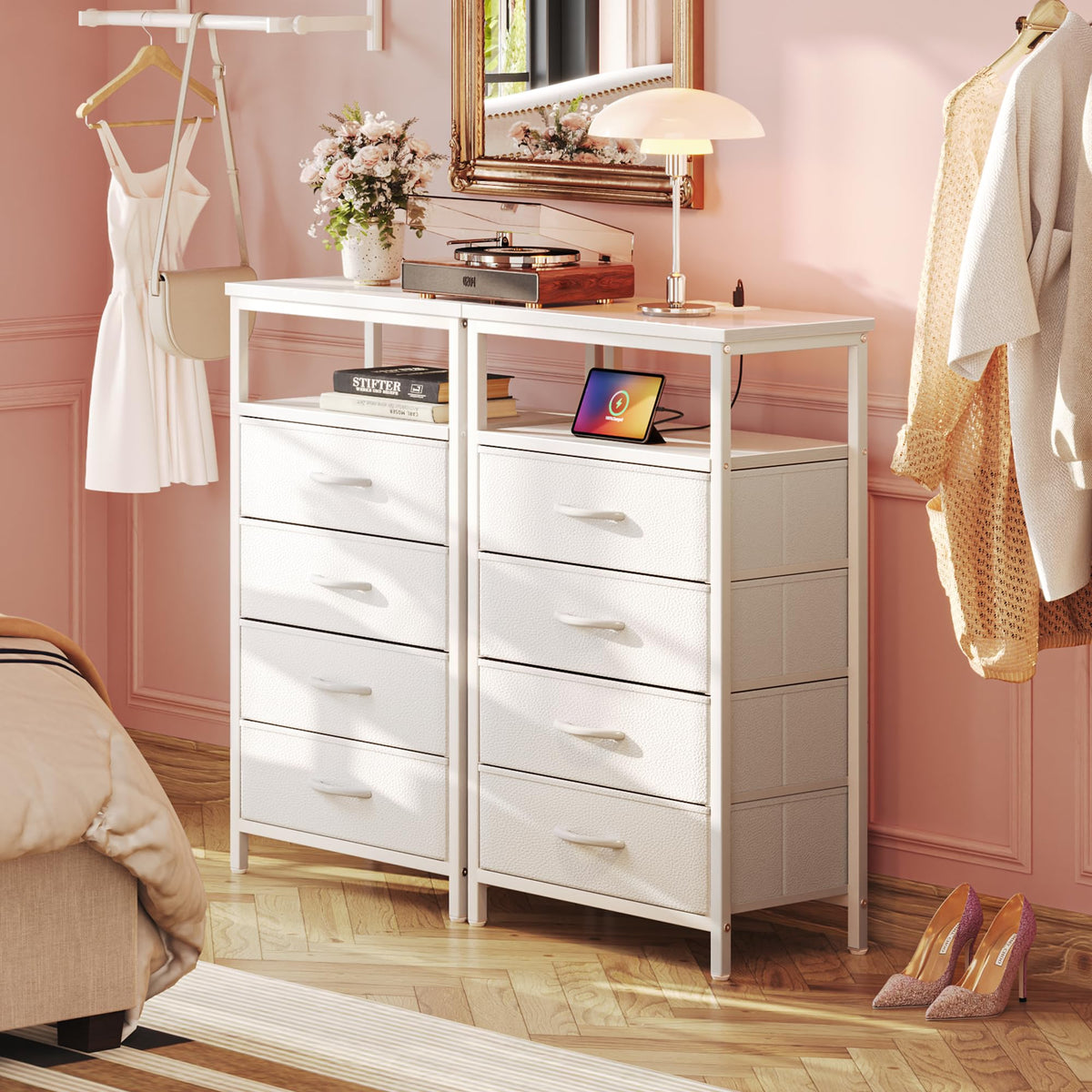 Huuger nightstand assembly tools shown for quick setup.