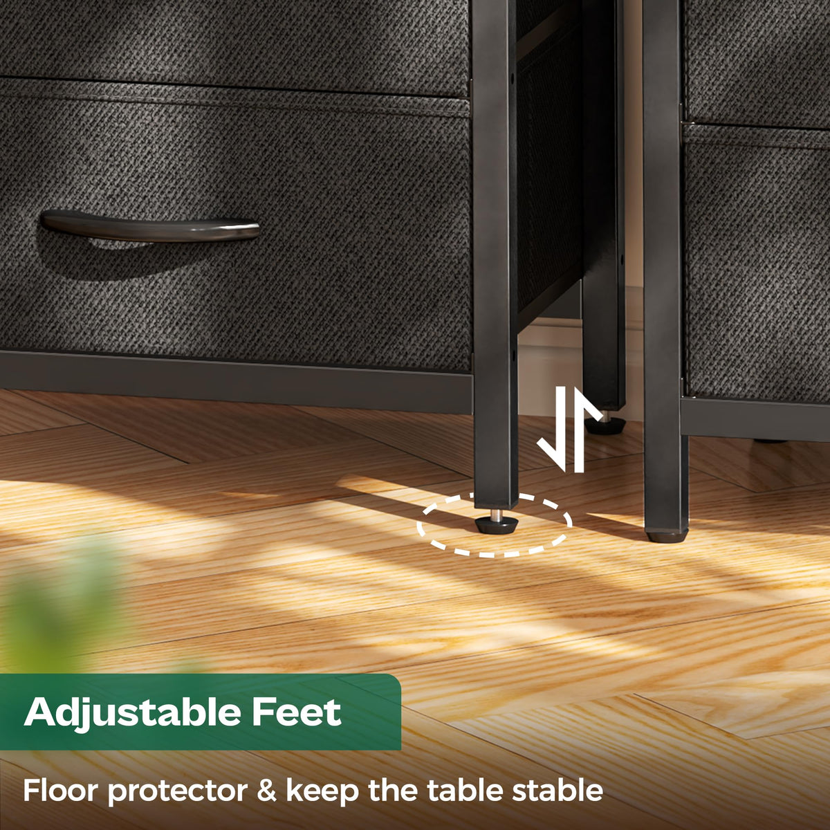 Huuger nightstand bedside use shows compact design beside bed.