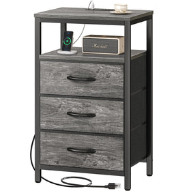 Huuger nightstand charging and cable area keeps devices organized