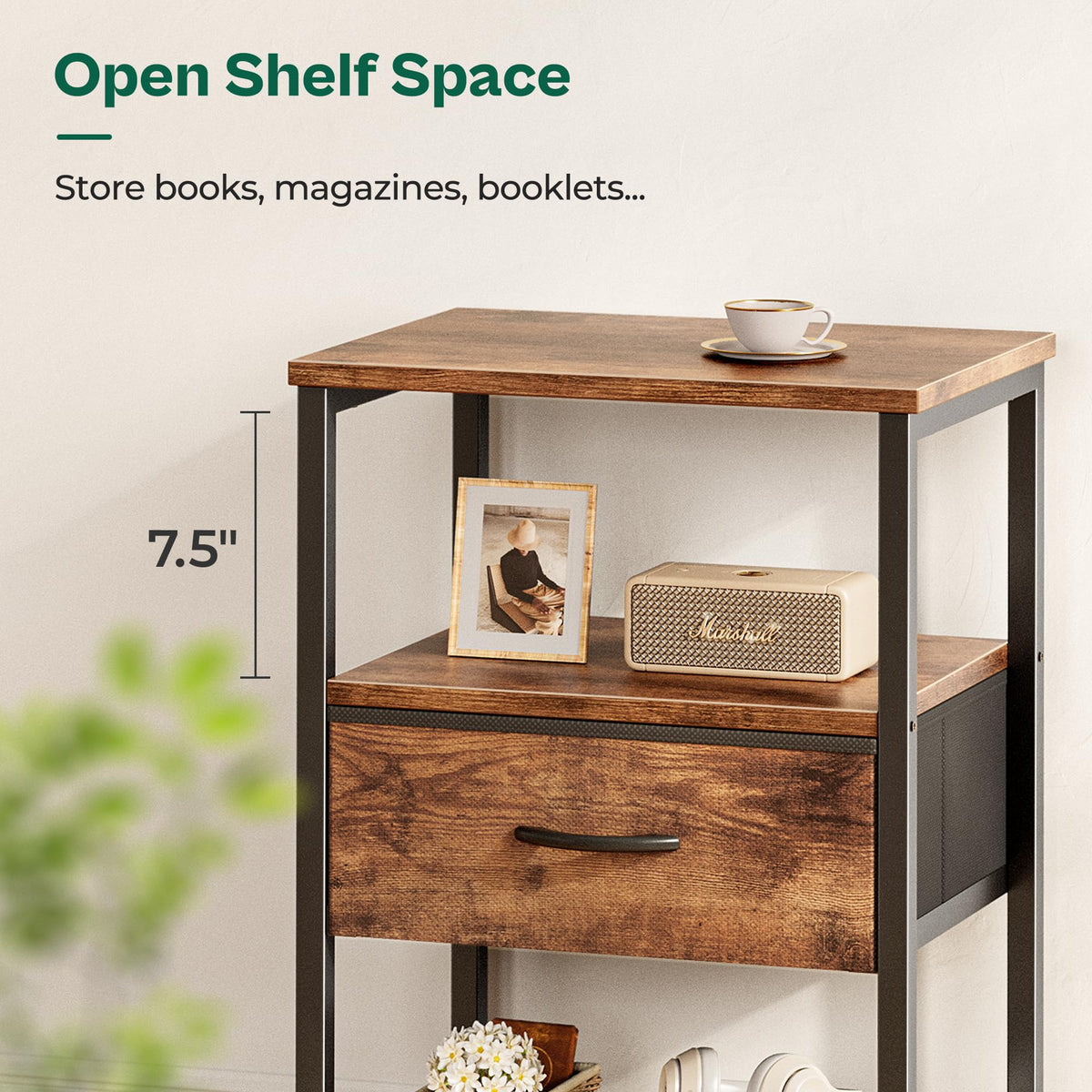 Huuger nightstand compact design fits small spaces without sacrificing style