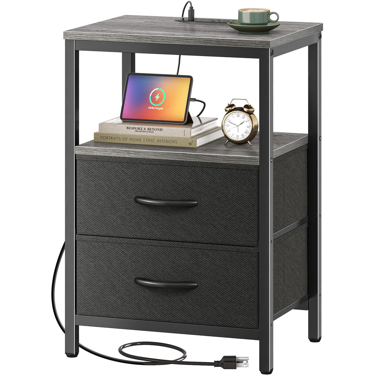 Huuger nightstand compact dimensions ideal for small spaces.