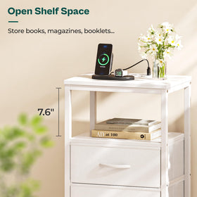 Huuger nightstand patent-pending drawer slide ensures smooth opening