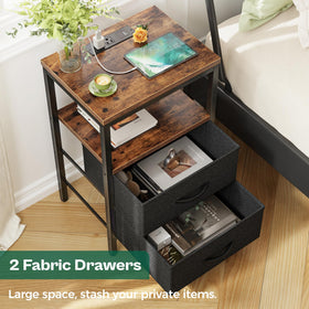 Huuger nightstand with patent-pending drawer slide for smooth operation