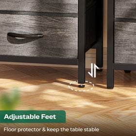 Huuger nightstand doubles as living room side table beside sofa
