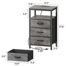 Huuger nightstand fits modern grey decor and bedroom aesthetics