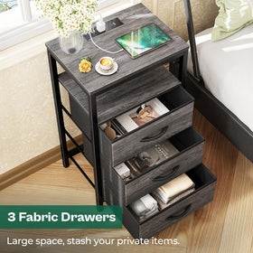 Huuger nightstand open shelf provides extra storage for books and remotes