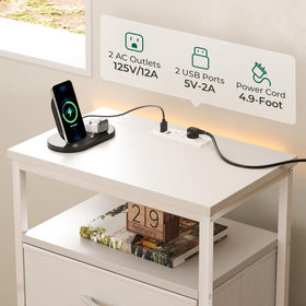 Huuger nightstand open shelf for quick-access essentials.