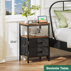Huuger nightstand open shelf for quick-access essentials