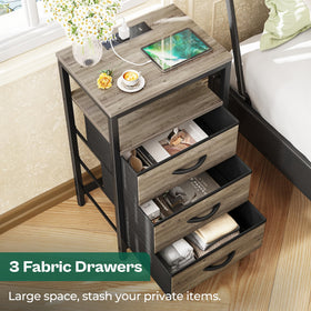 Huuger nightstand open-shelf offers quick-access space beside the bed.