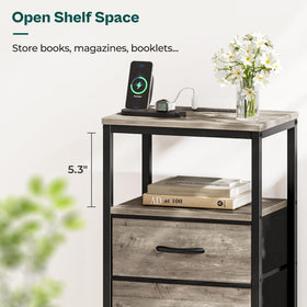 Huuger nightstand adjustable feet keep it level on uneven floors.