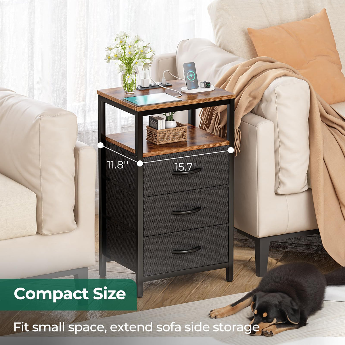 Huuger nightstand patent drawer slide for smooth operation.