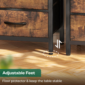 Huuger nightstand rustic brown finish — warm touch for bedrooms.