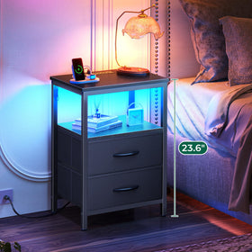Huuger nightstand with smart LED ambient lighting for mood and visibility.