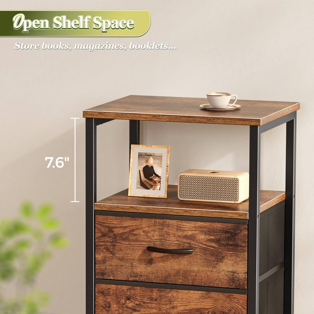 Huuger nightstand adjustable feet keep it level on uneven floors.