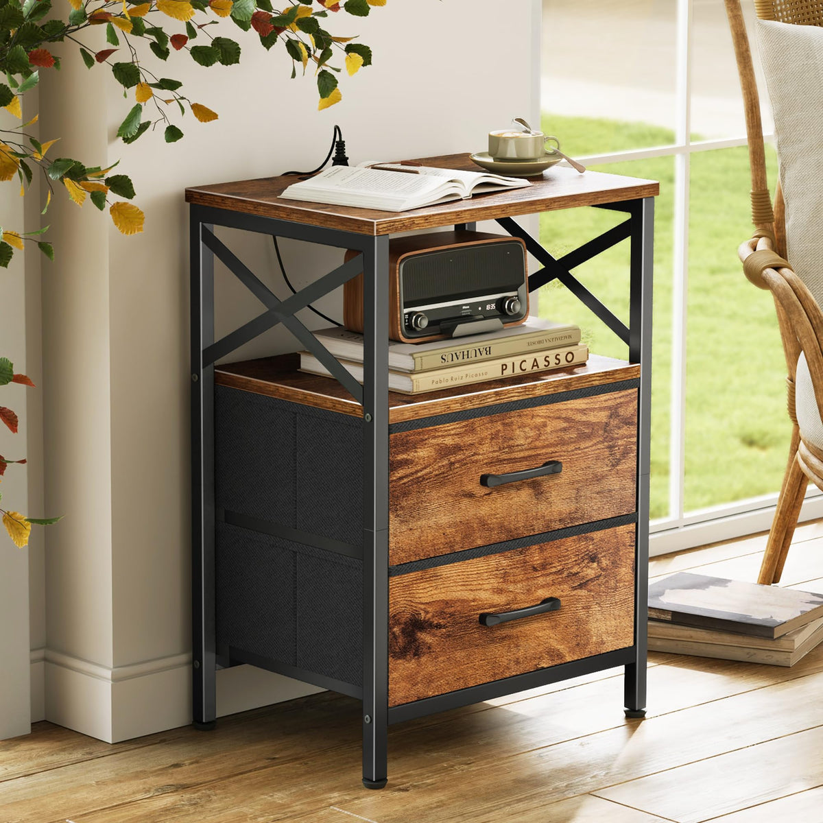 Huuger nightstands adjustable feet stabilize on uneven floors.
