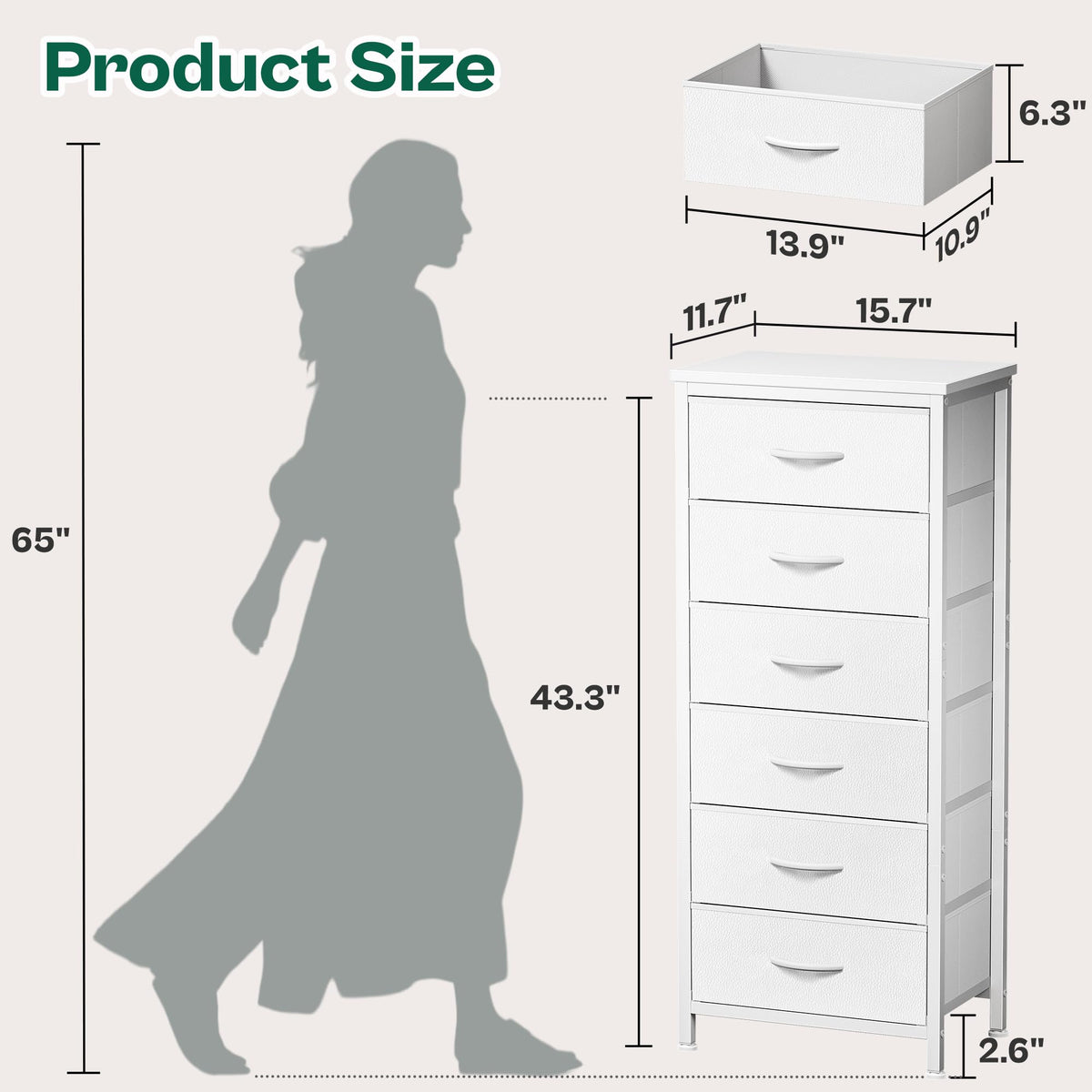 Huuger tall dresser non-woven fabric drawers offer lightweight daily use