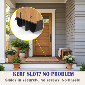 HUVOTOSI US kerf-slot installation demonstration for screw-free mounting.