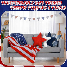 Huwena patriotic decor on sofa sparks cozy festive ambiance for Independence Day