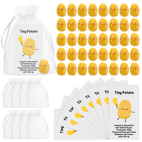 Huwena mini resin potato with card, playful desk gift for teachers.