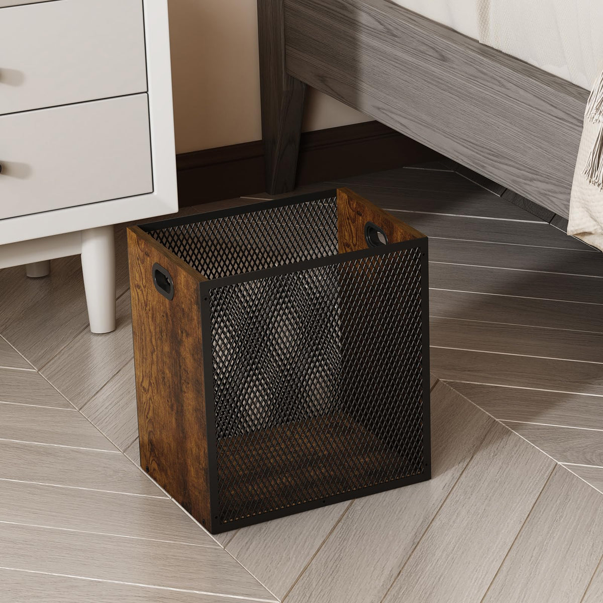 Huxitocan versatile bin suitable for trash or small storage in tight spaces.