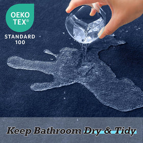 HUXMEYSON large 20x32 bath rug offers full-foot coverage after shower