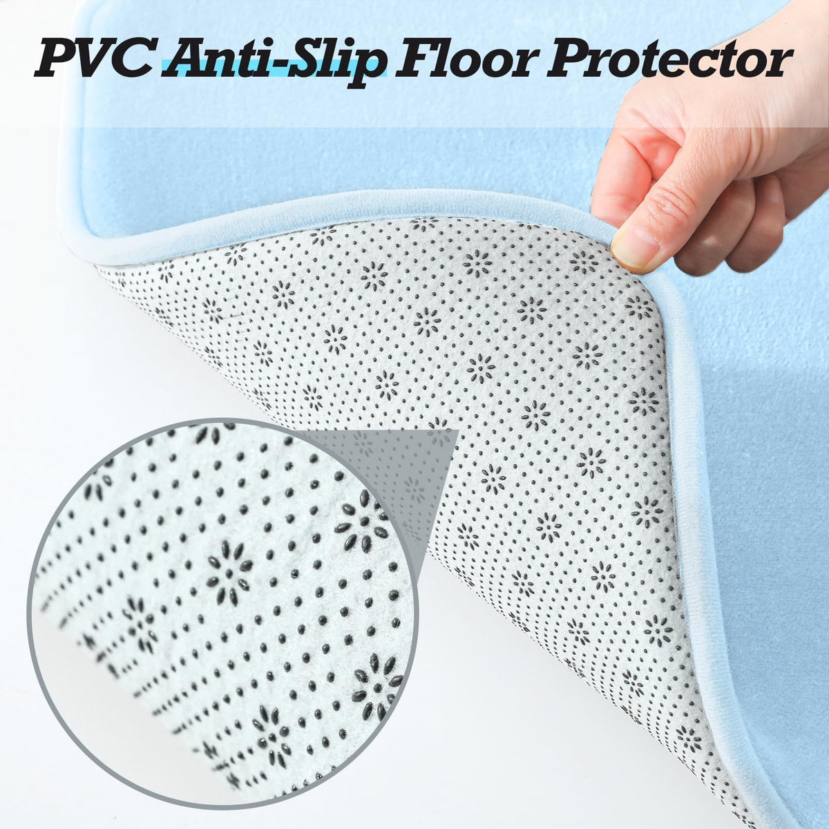 HUXMEYSON large 20x32 bath rug for full bathroom coverage.
