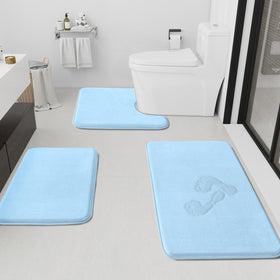 HUXMEYSON small 17x24 bath rug with plush comfort and quick-dry performance.