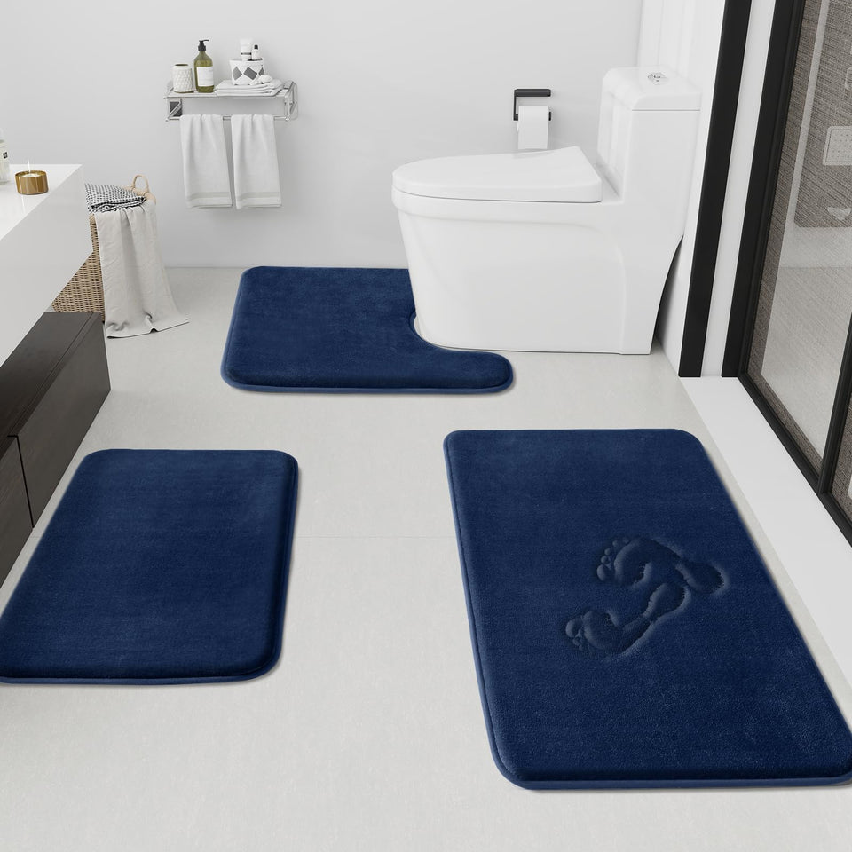 HUXMEYSON small 17x24 bath rug shows plush comfort for compact spaces