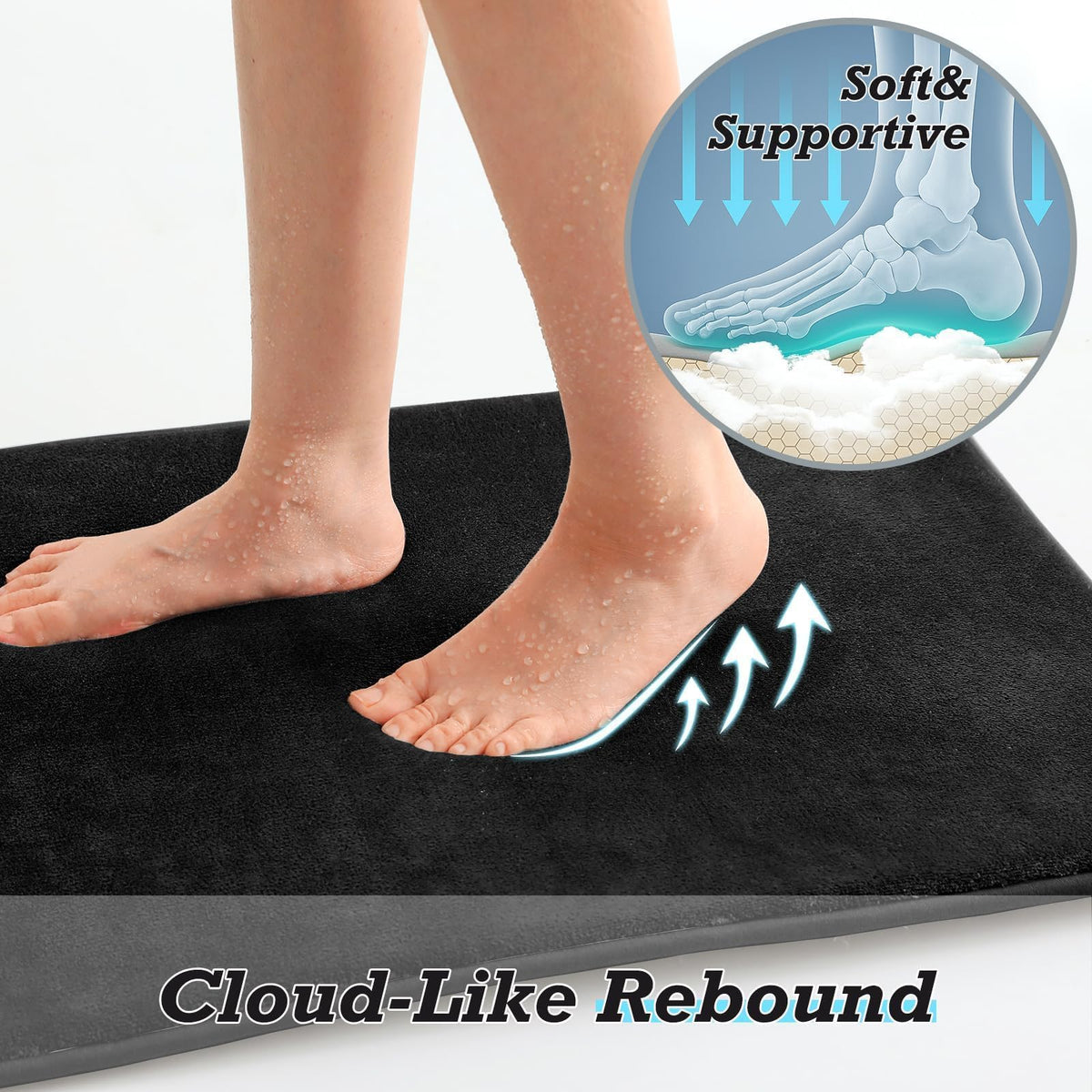 HUXMEYSON machine-washable bath rug remains unfading with gentle cycles