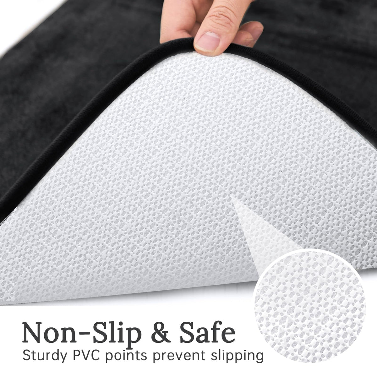 HUXMEYSON machine-washable bath rug stays fresh and fade-free